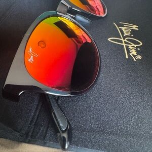 Maui Jim Black Sunglasses with Red Lenses